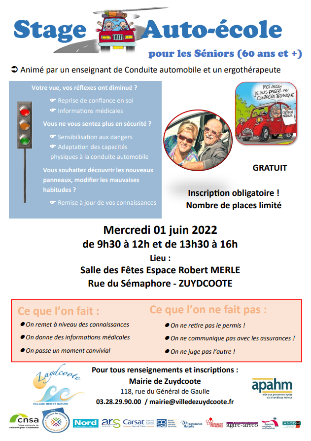 Stage d’auto-école pour les Seniors