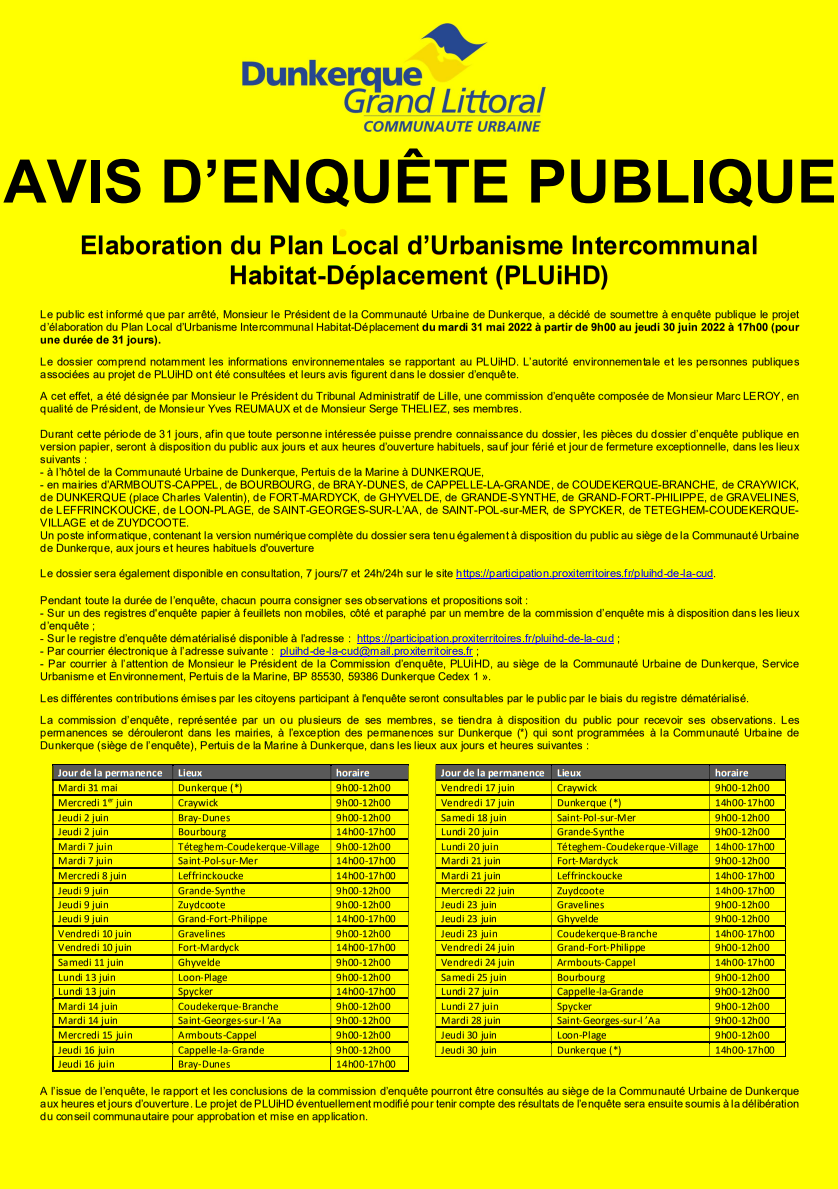 Avis d’enquête publique