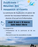 Réunion des nouveaux arrivants